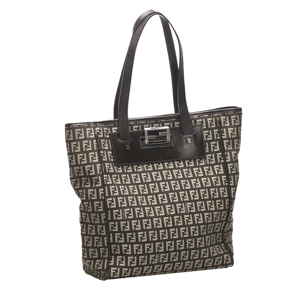 

Fendi Brown/Dark Brown Zucchino Canvas Tote Bag