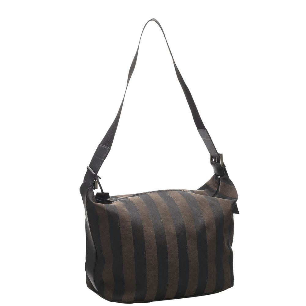 

Fendi Brown/Black Pequin Canvas Shoulder Bag