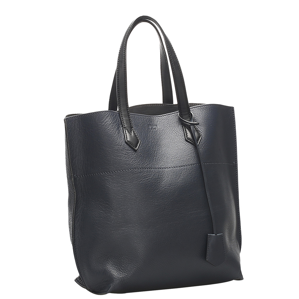 

Fendi Black Leather All Shopper Tote bag, Navy blue
