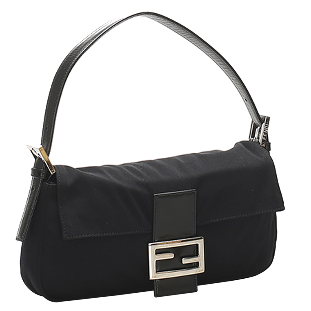 

Fendi Black Canvas Mamma Baguette bag