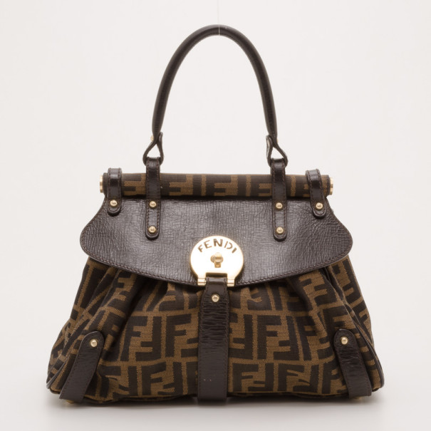 Pre Owned Fendi Zucca Magic Small Satchel Handbag