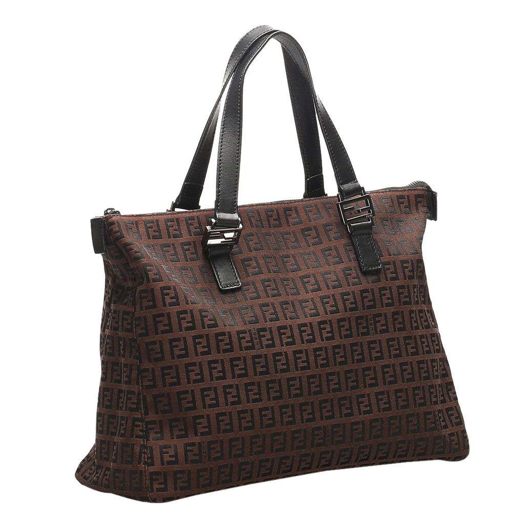 

Fendi Brown Zucchino Canvas Tote Bag