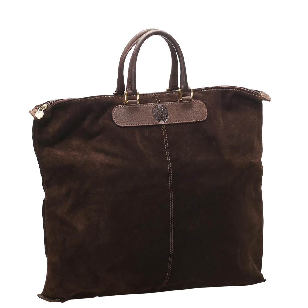 

Fendi Brown/Dark Brown Suede Tote Bag