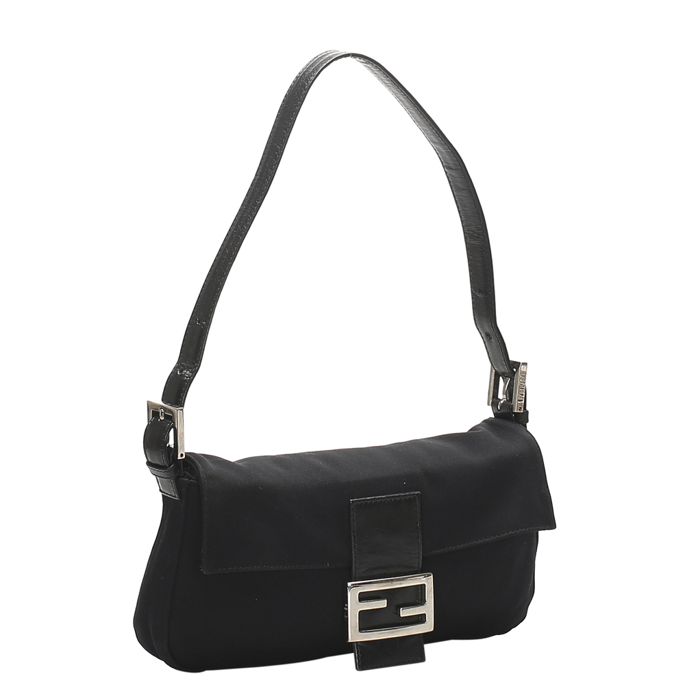 

Fendi Black Canvas Mamma Baguette Bag