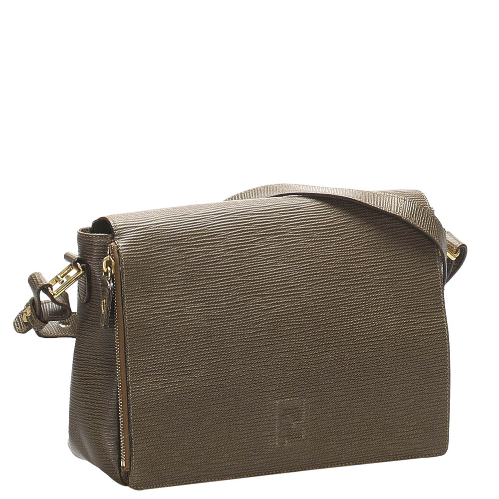 

Fendi Brown Leather Crossbody Bag