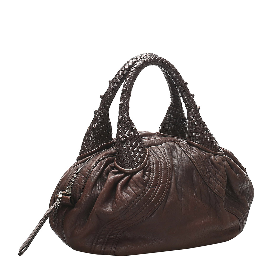 

Fendi Brown Leather Spy Satchel