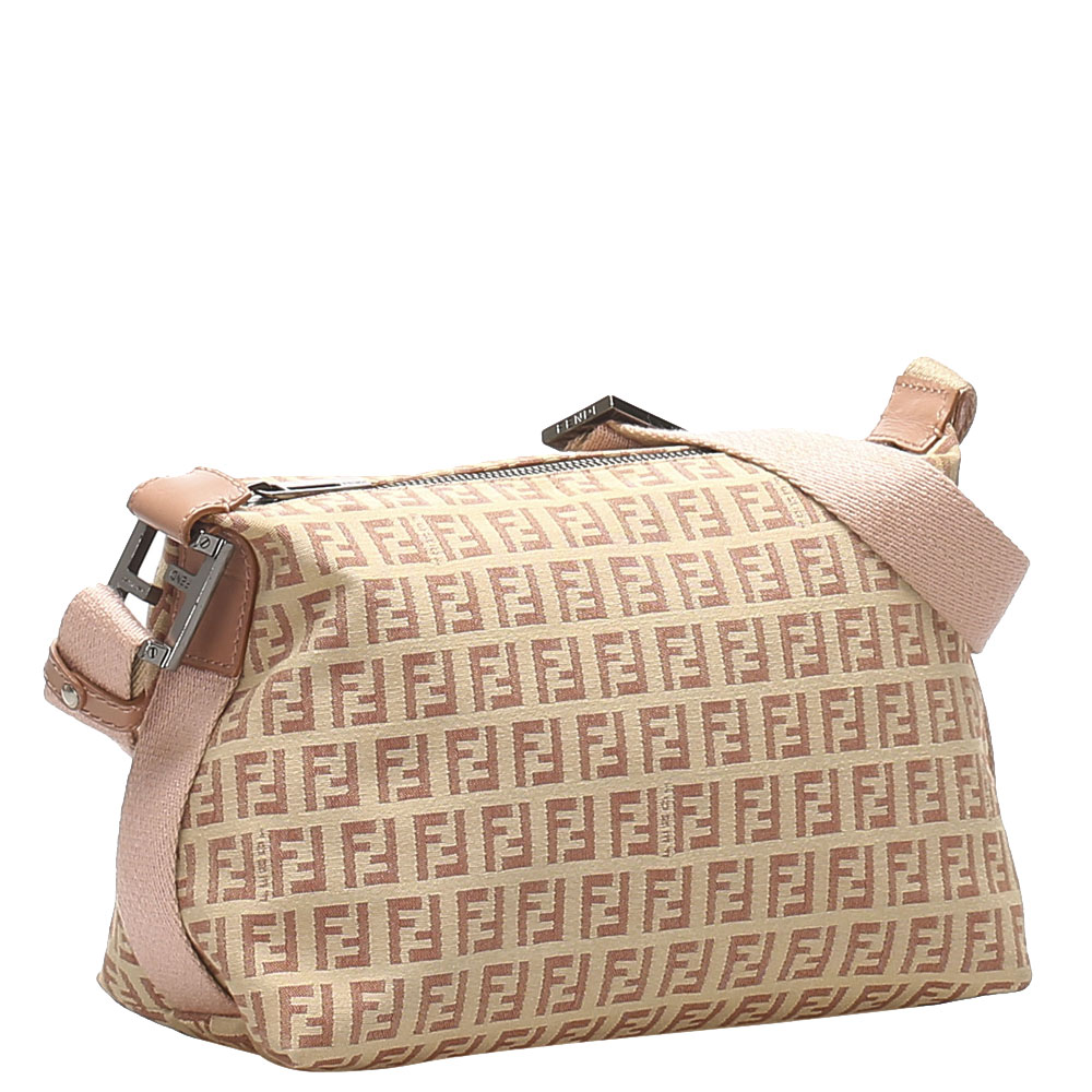 

Fendi Beiege Zucchino Canvas Shoulder Bag, Beige