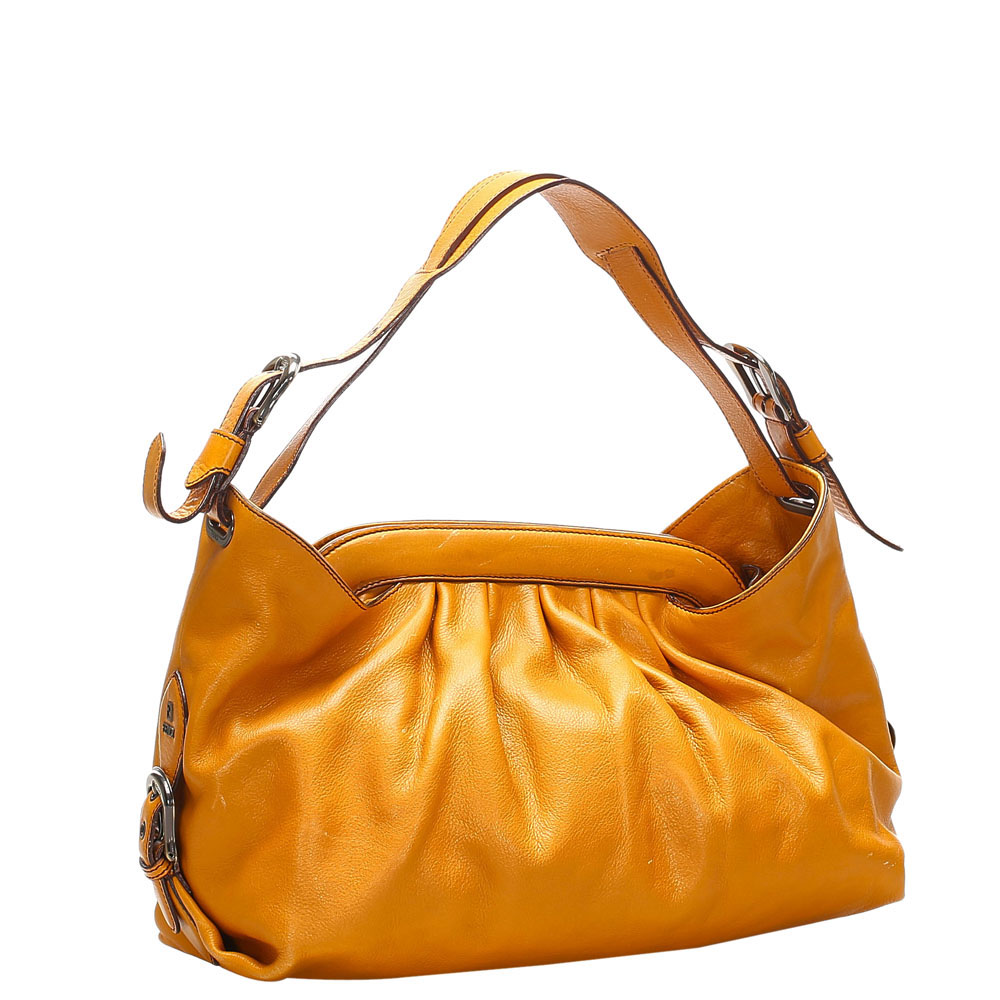 

Fendi Orange Leather Borsa Doctor Shoulder Bag