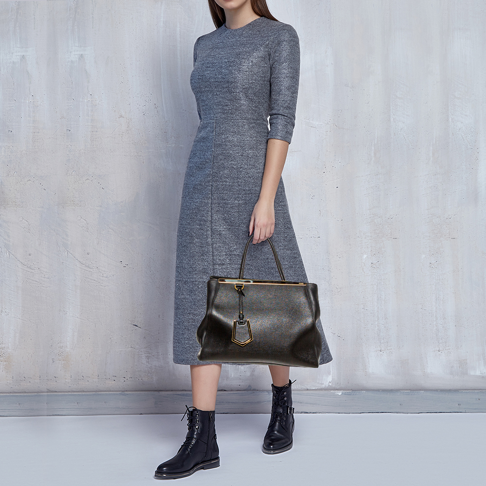 

Fendi Black Leather Medium 2Jours Tote