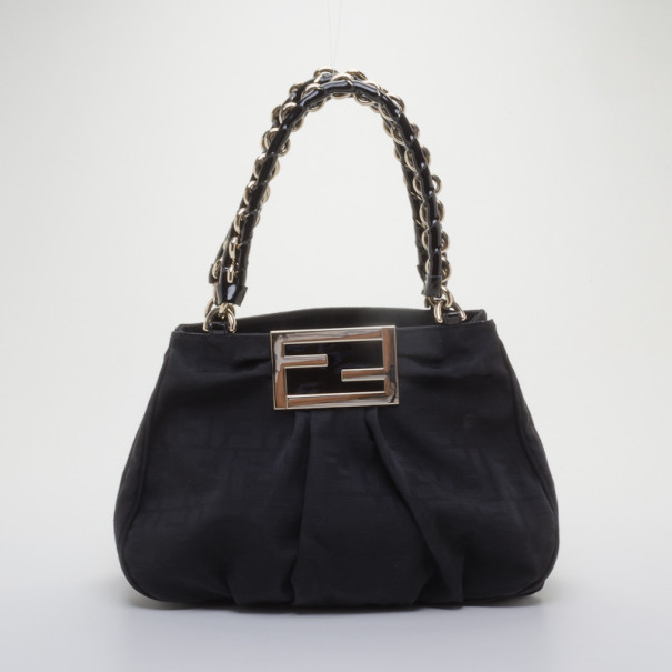 مملوكة مسبقًا Fendi Black Mia Zucca Small Tote