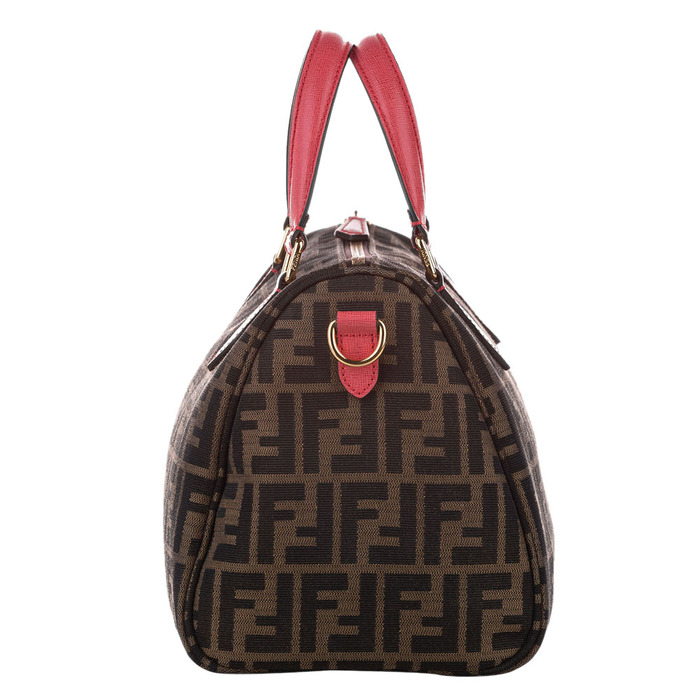 

Fendi Brown Zucca Canvas Boston Bag