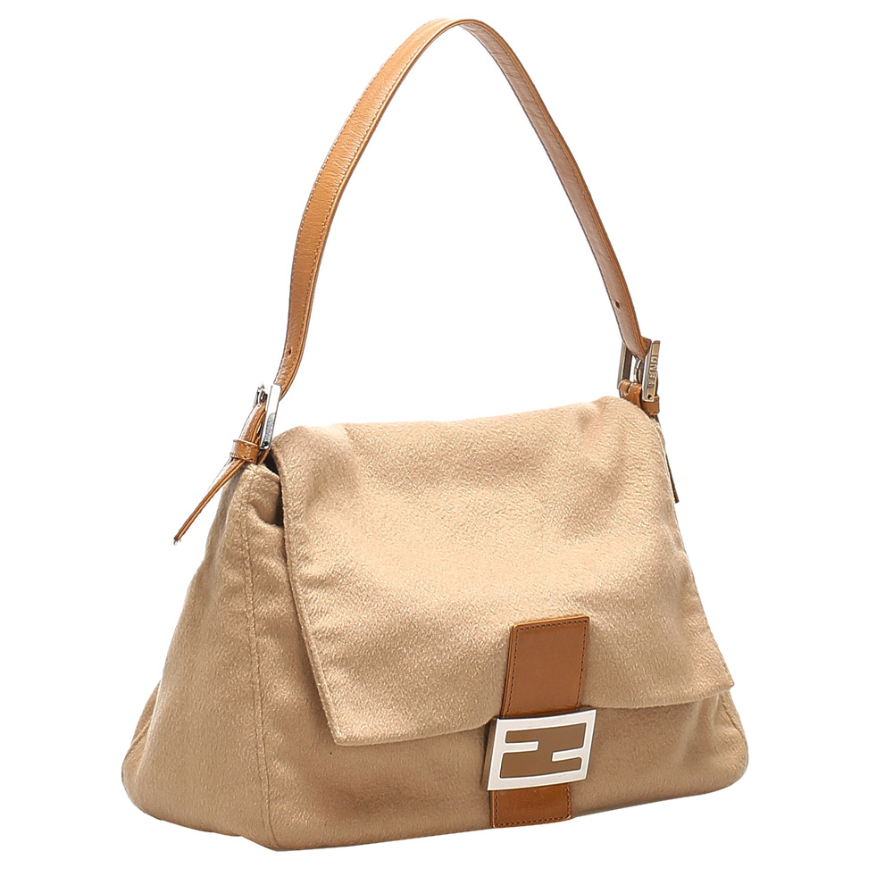 

Fendi Brown/Beige Fabric and Cotton Mamma Forever Flap Shoulder Bag