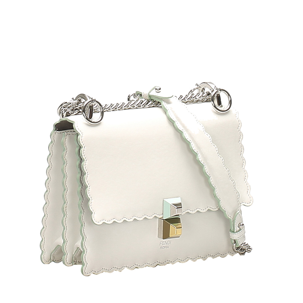 

Fendi White Leather Mini Kan I Leather Shoulder Bag