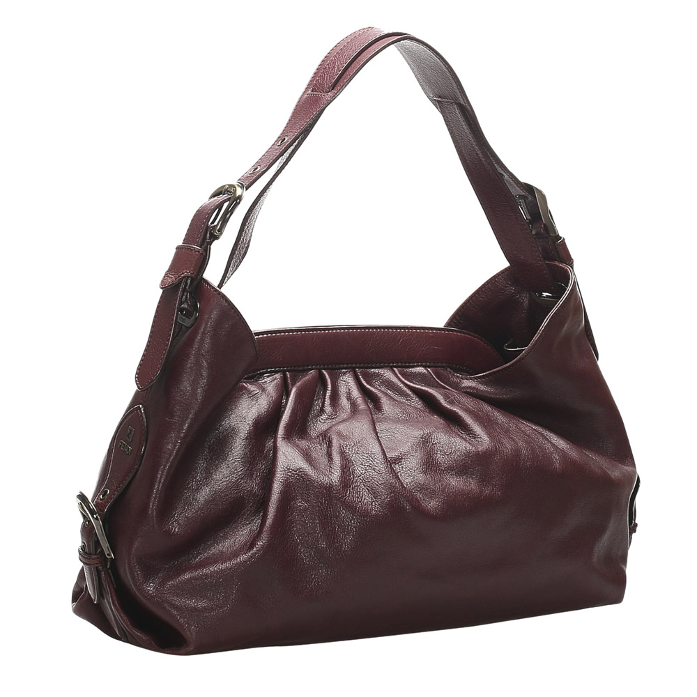

Fendi Red/Burgundy Leather Shoulder Bag
