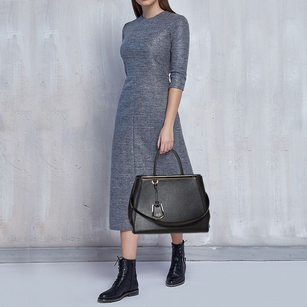 

Fendi Black Leather Medium 2Jours Tote