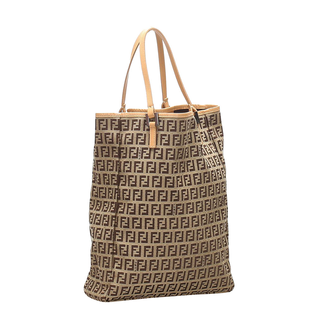 

Fendi Beige/Brown Zucchino Canvas Tote Bag