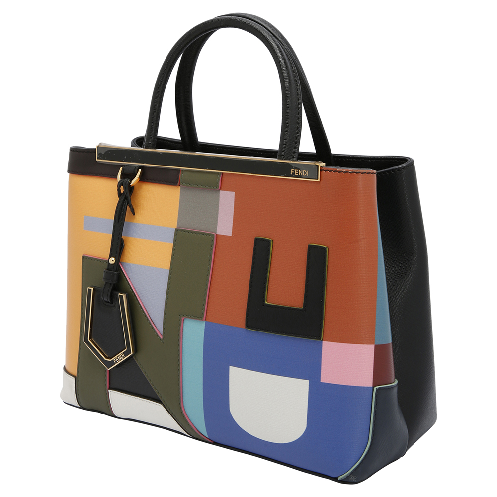 

Fendi Multicolor Leather Mini 2Jours Tote Bag