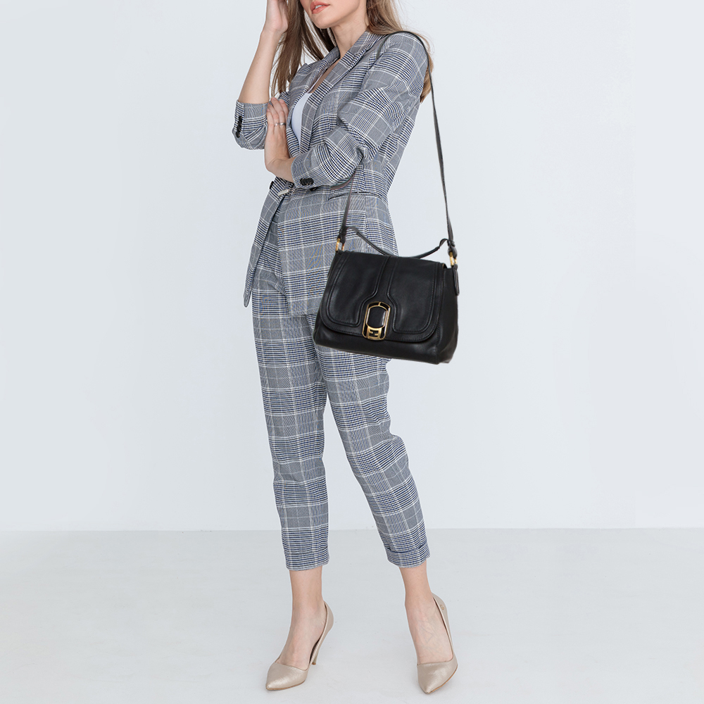 

Fendi Black Leather Medium Anna Shoulder Bag