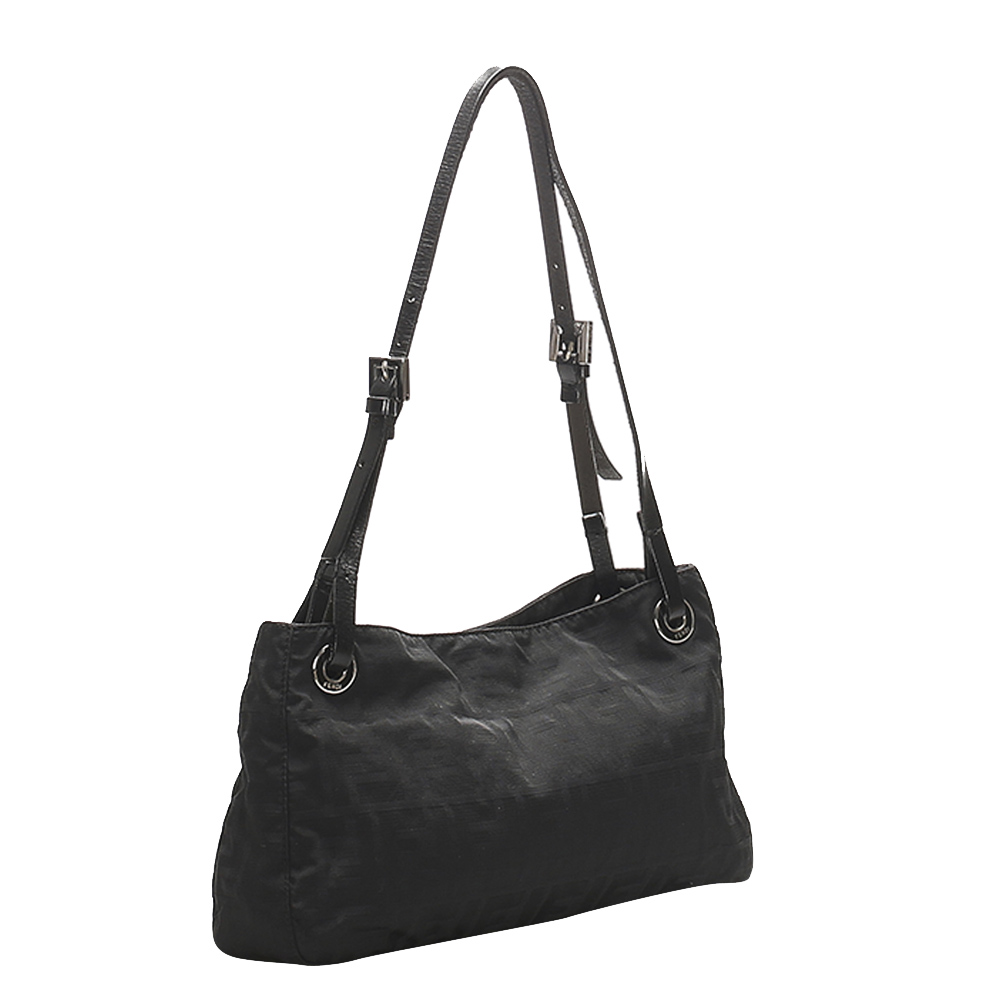 

Fendi Black Canvas Fabric Zucca Shoulder Bag
