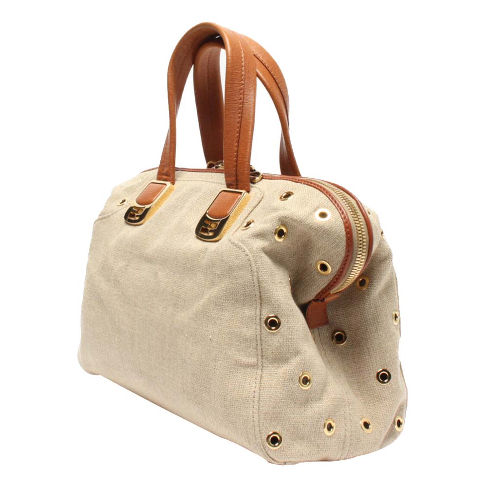 

Fendi Beige Canvas Small Chameleon Tote