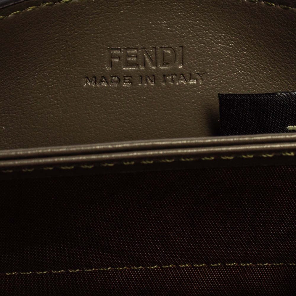 

Fendi Olive Green Leather F Multiple Card Holder