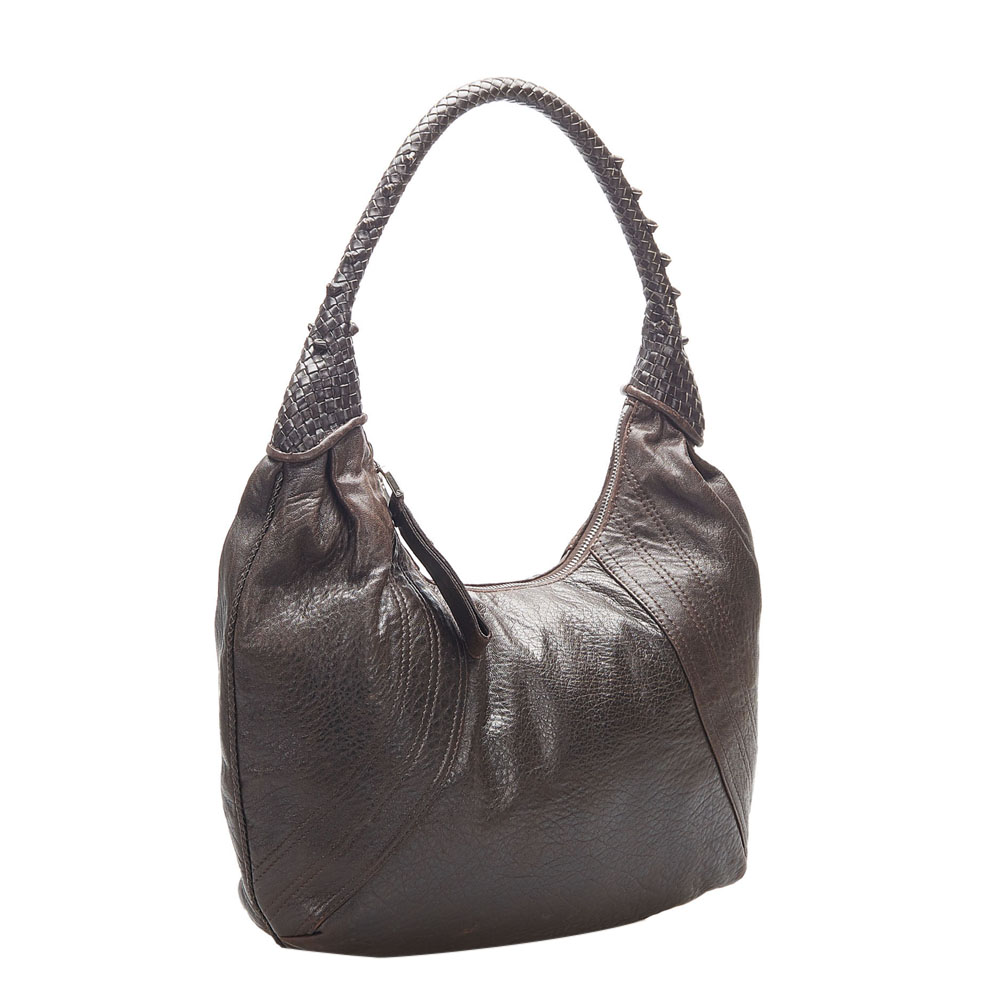 

Fendi Brown Leather Spy Hobo Bag