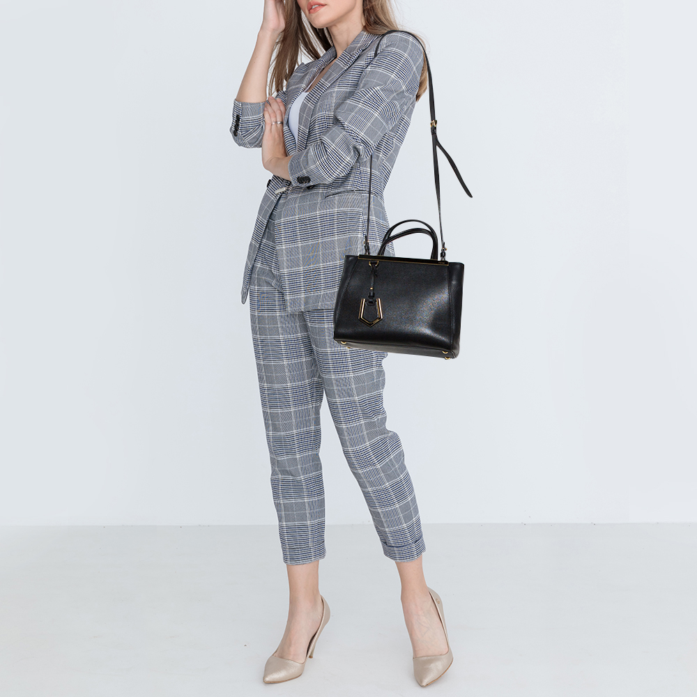 

Fendi Black Leather Mini 2jours Tote