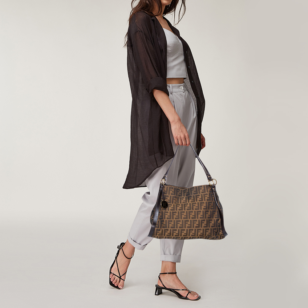 

Fendi Tobacco Zucca Canvas and Leather Medium Chef Tote, Brown