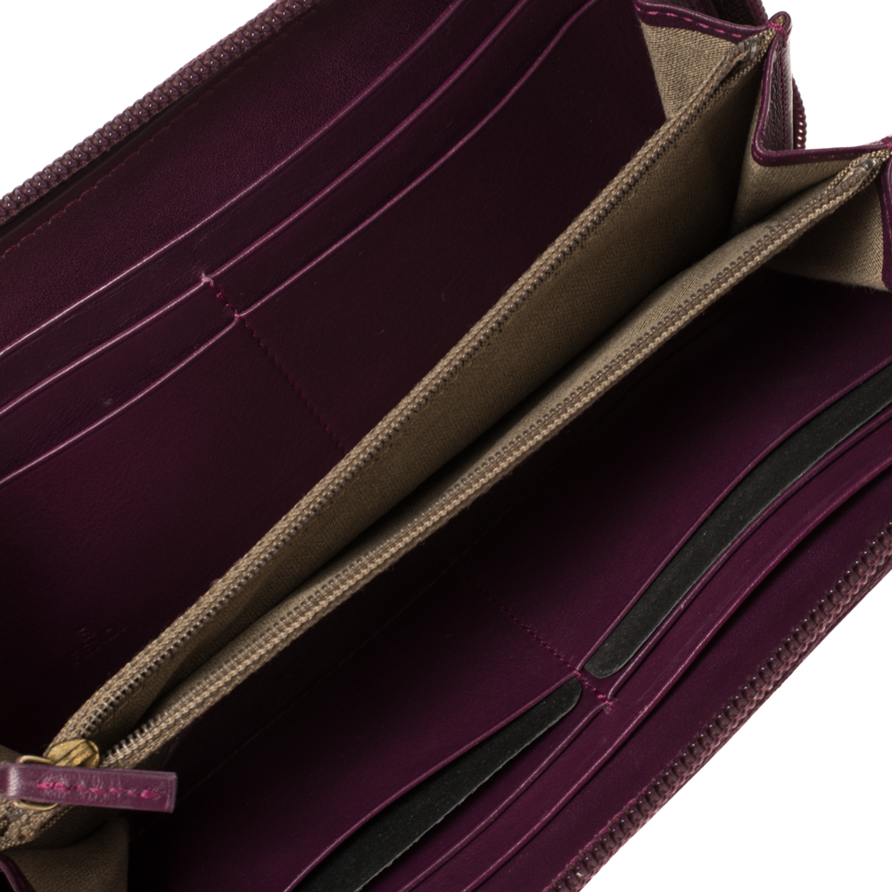 

Fendi Purple Leather Zip Around Wallet