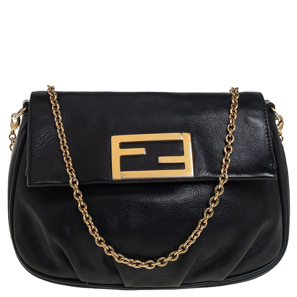 Pre-owned Fendi Sta Crossbody Bag In Black