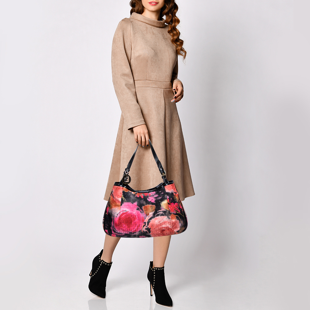 

Fendi Multicolor Rose Zucca Fabric Tote