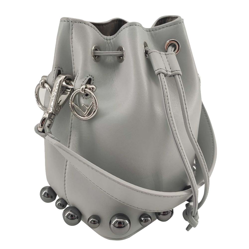 

Fendi Grey Mon Tresor Leder Leather Shoulder Bag