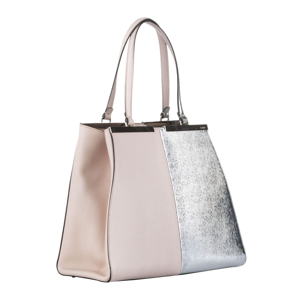 

Fendi Pink/Silver Leather 2Jours Tote Bag, Multicolor