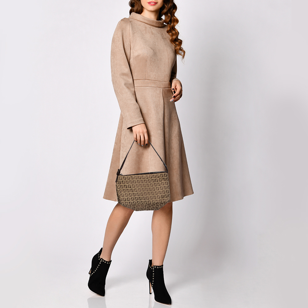 

Fendi Brown/Beige Zucchino Canvas Baguette