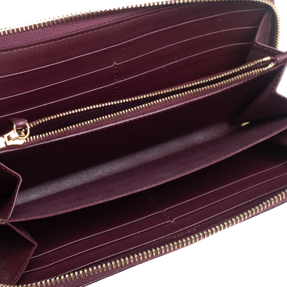 

Fendi Burgundy Leather Dotcom Zip Around Wallet