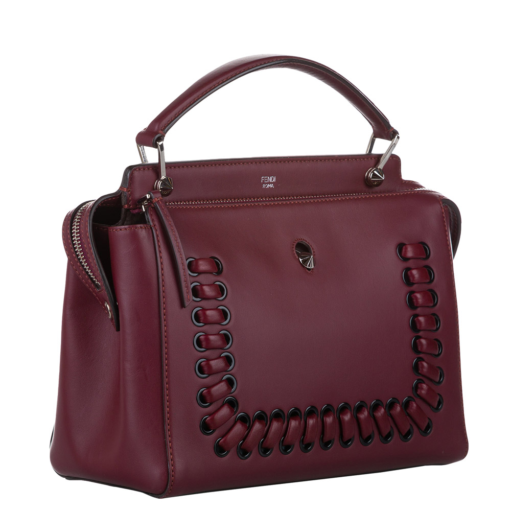 

Fendi Red Nappa Leather Dotcom Satchel Bag