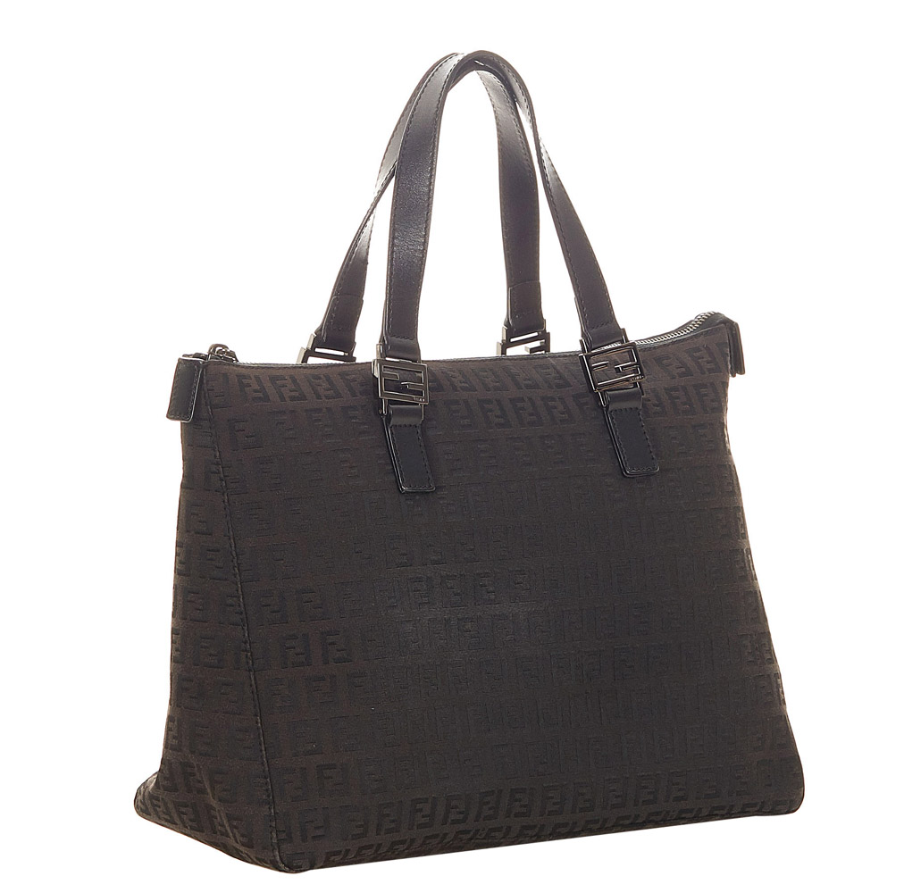 

Fendi Black Canvas Fabric Zucchino Tote Bag