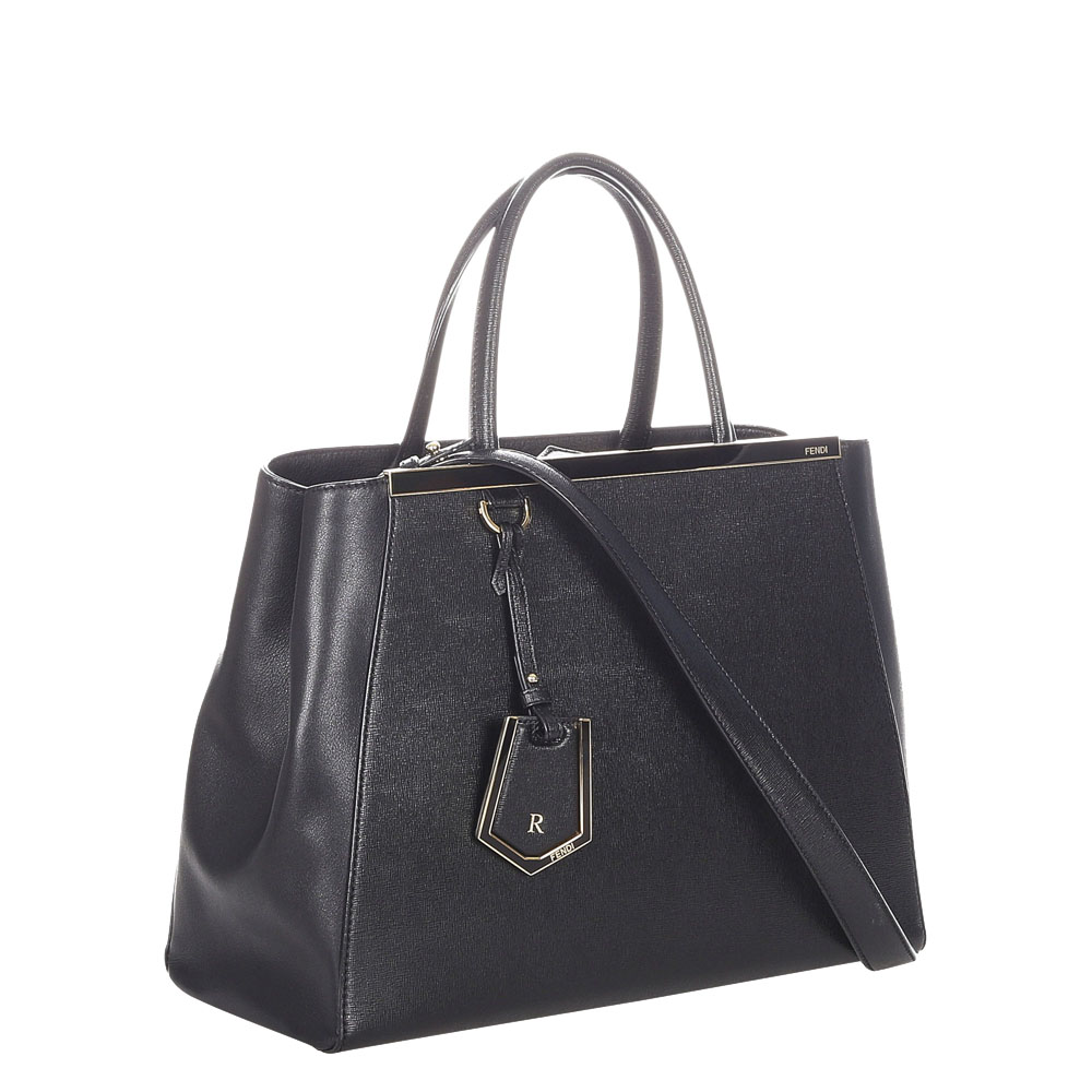 

Fendi Black Leather 2Jours Satchel Bag