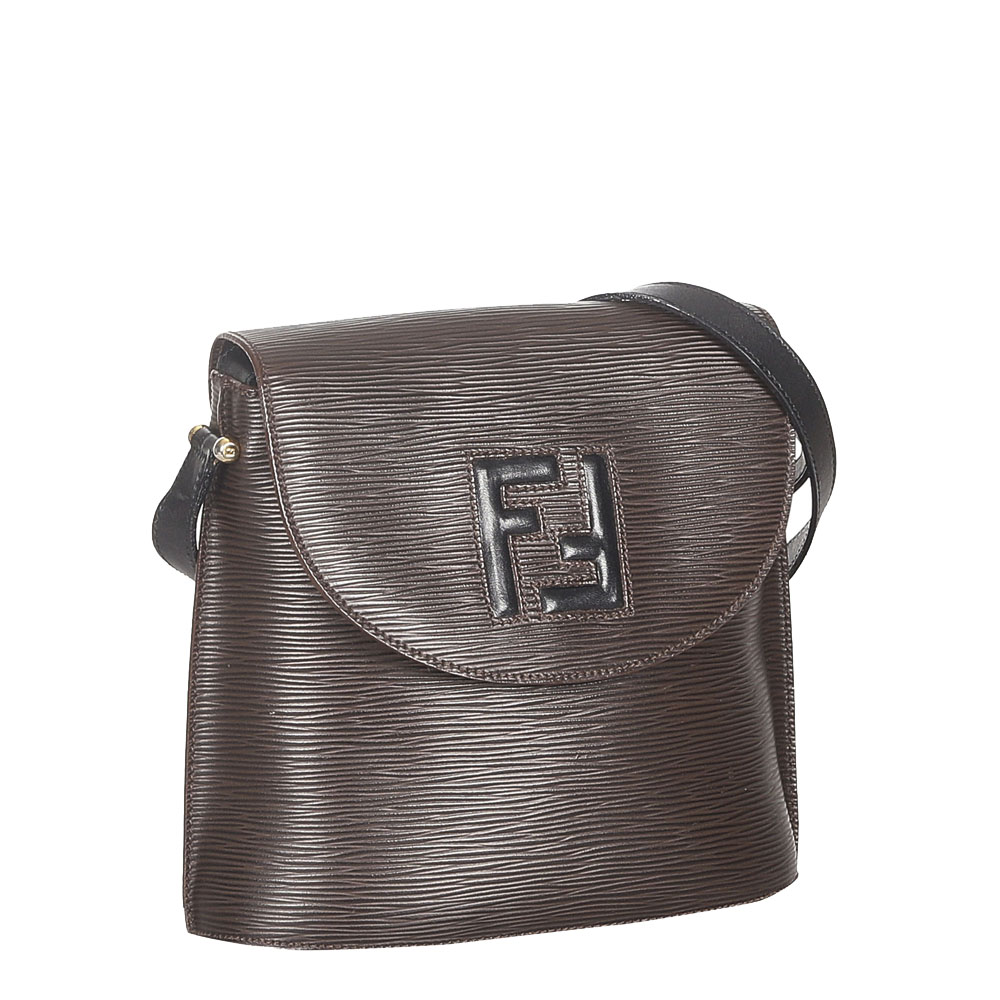 

Fendi Brown Leather Crossbody Bag