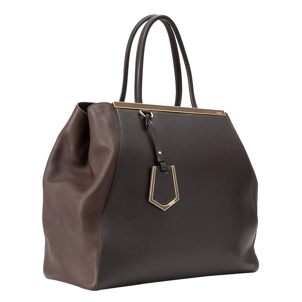 

Fendi Brown/Dark Brown Leather Large 2Jours Bag