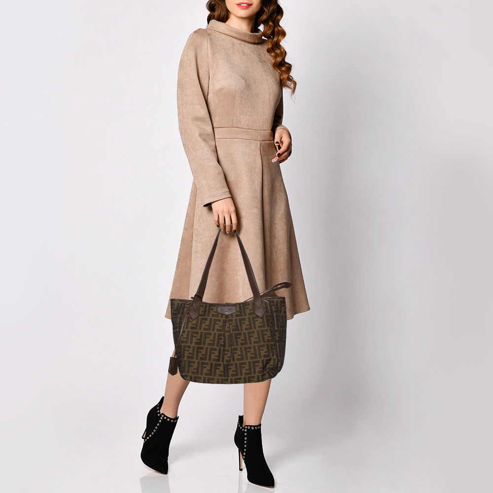

Fendi Tobacco Zucca Canvas and Leather Grande Tote, Brown