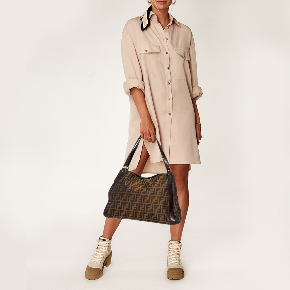 

Fendi Tobacco Zucca Canvas and Leather Chef Tote, Brown