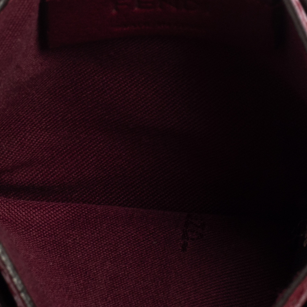 

Fendi Burgundy Leather F Logo Card Holder
