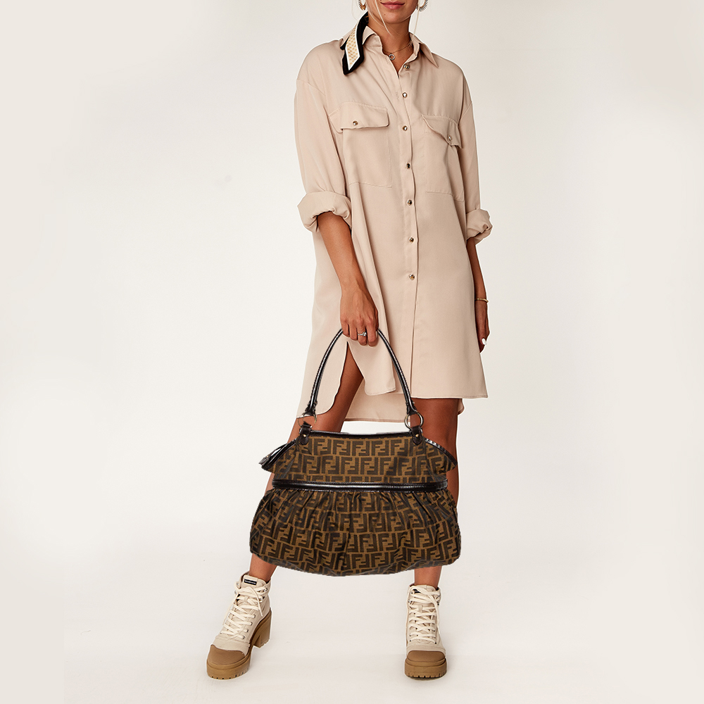 

Fendi Tobacco Zucca Canvas and Leather Large Chef Tote, Brown