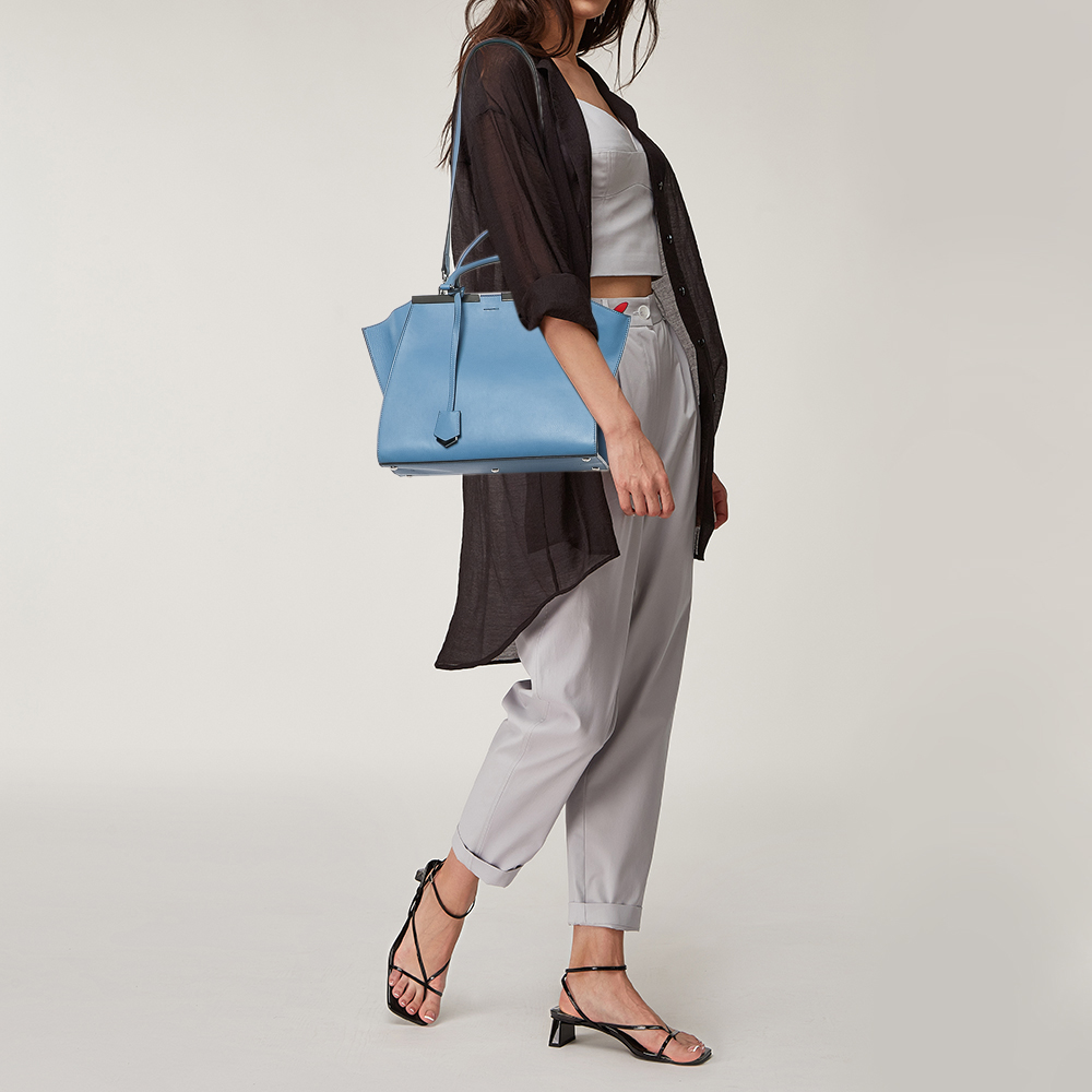 

Fendi Blue Leather Medium 3jours Tote