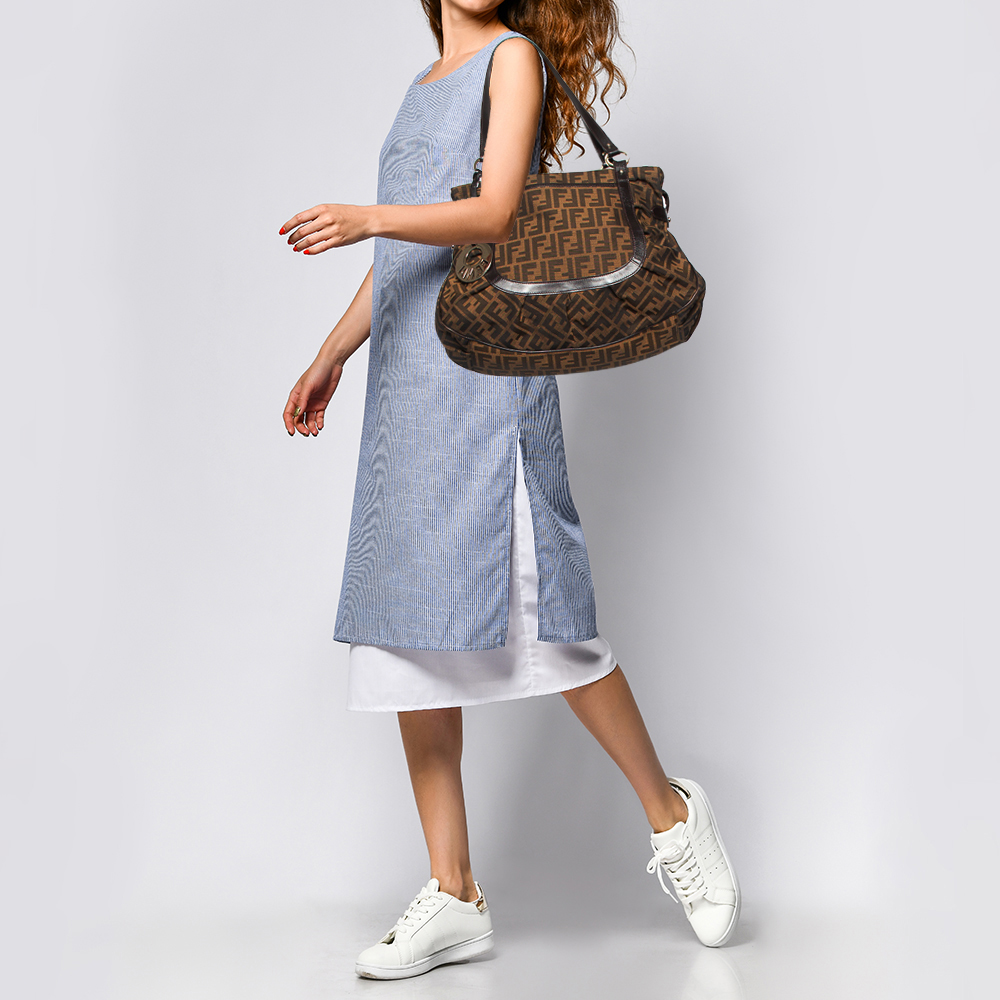

Fendi Tobacco Zucca Canvas and Leather Large Chef Tote, Brown