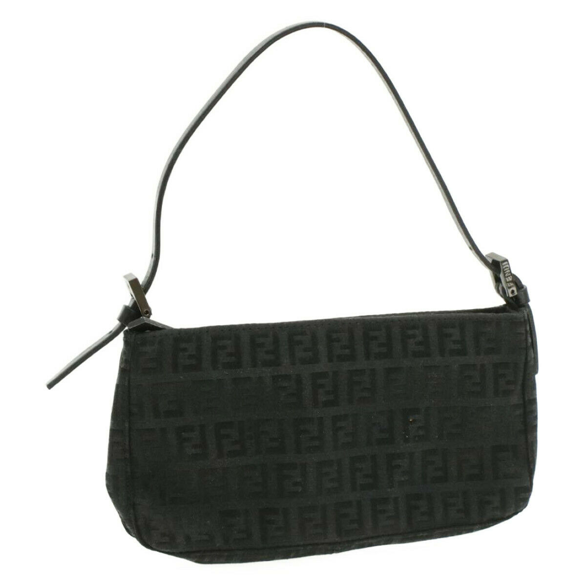 

Fendi Black Zucchino Canvas Mini Pochette Bag