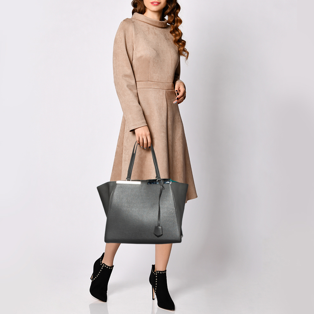 

Fendi Grey Leather Large 3Jours Tote