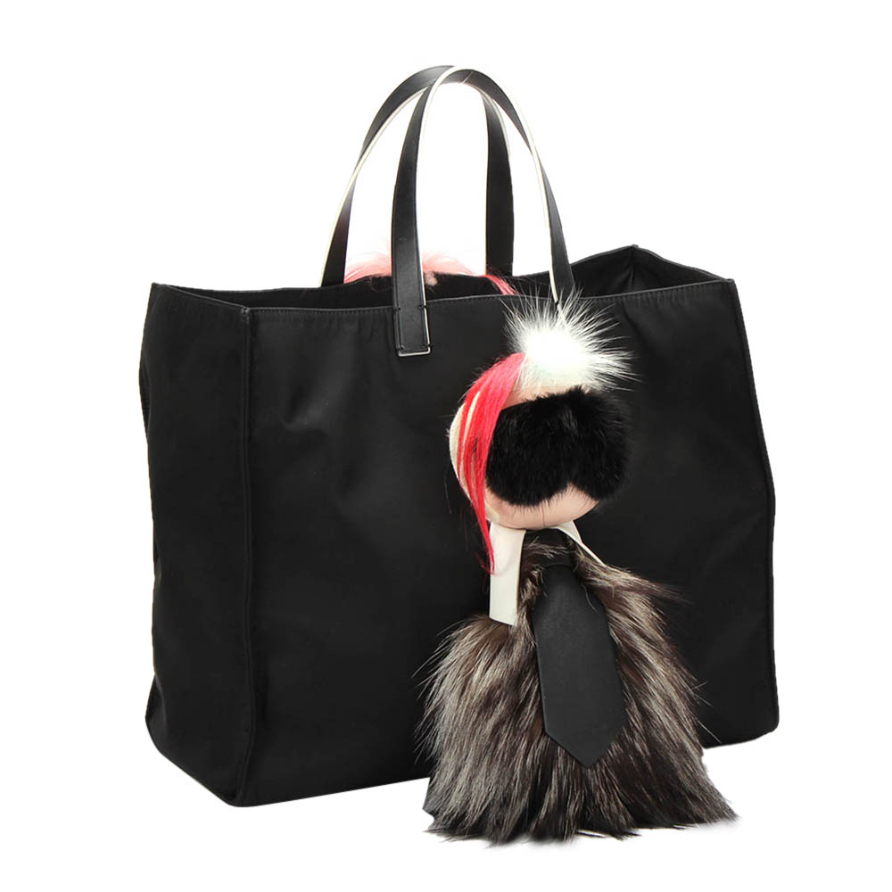 

Fendi Back Canvas Karlito Tote Bag, Black