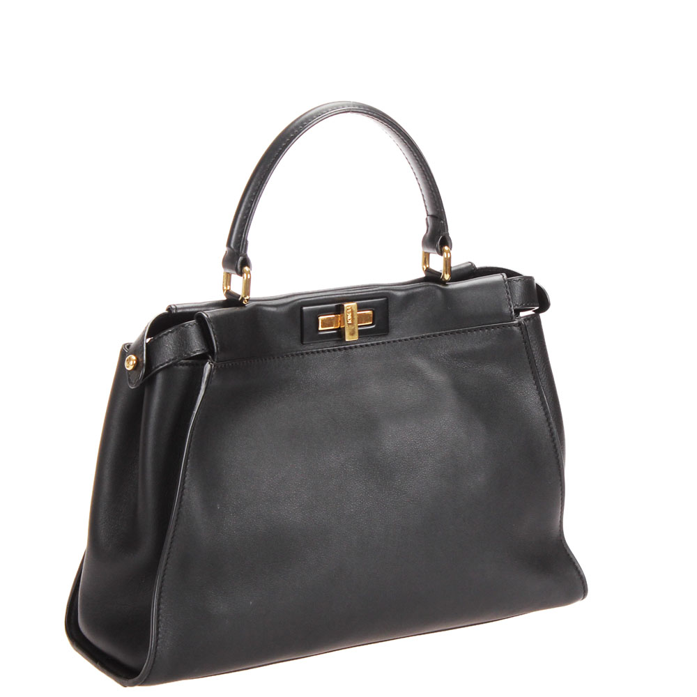 

Fendi Black Leather Peakaboo Bag